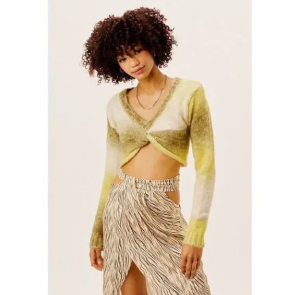 For Love And Lemons Celeste Sweater Twist Front Crop sz XL